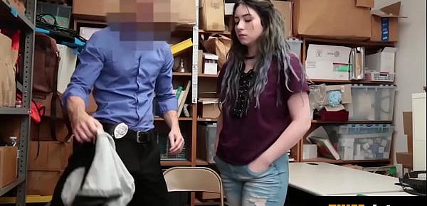  Busty teen shoplifter rough fucked doggystyle on CCTV
